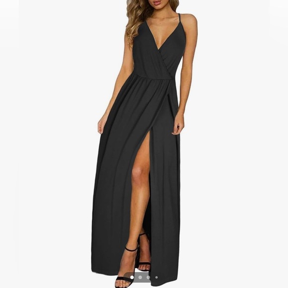 Dresses & Skirts - Women’s v-neck long maxi wrap dress
